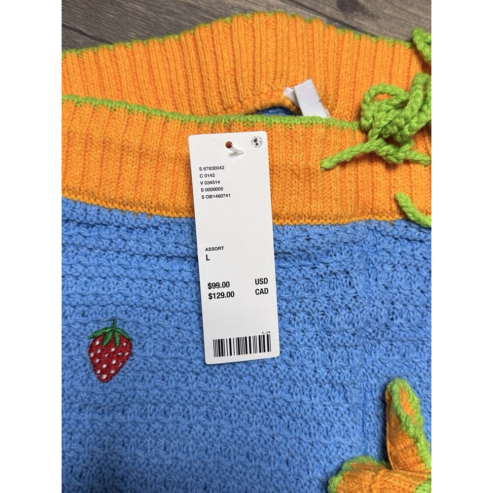 Urban Outfitters Out From Under Strawberry Knit Crop Top Pants Set L - Picture 4 of 11